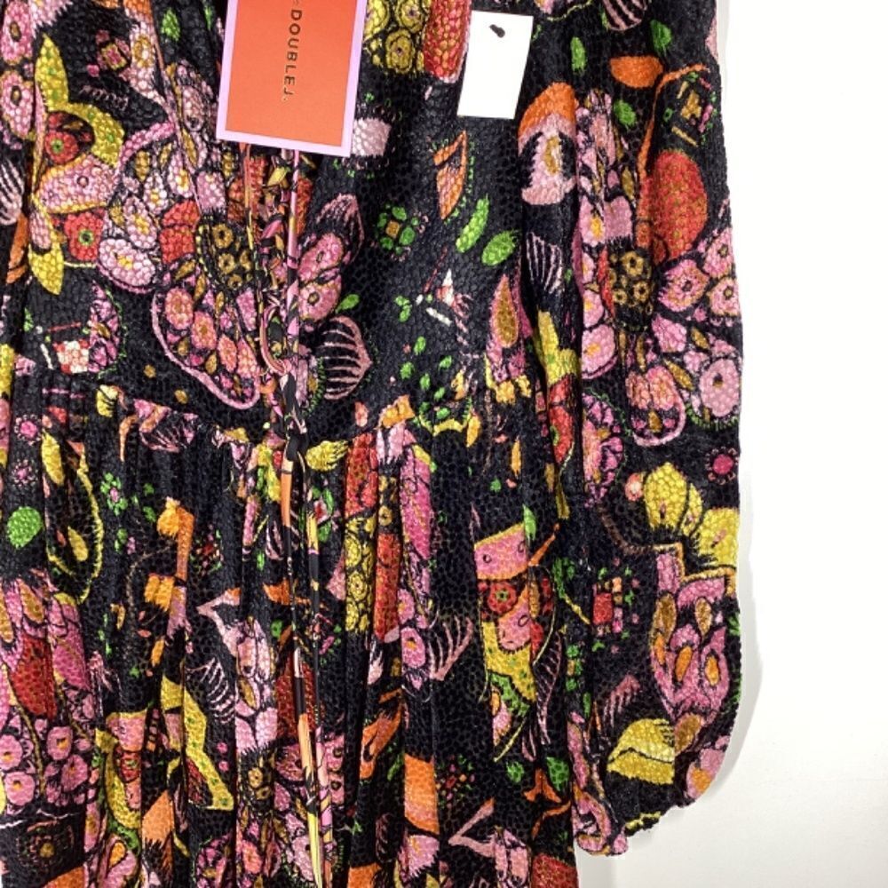 La DoubleJ Wanderlust Dress Eden Devore Velvet Black Orange Maxi‎ Dress Size XS - Picture 17 of 17